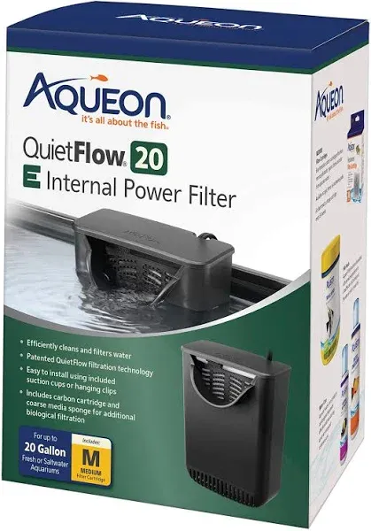 Aqueon QuietFlow E Internal Power Filter, Extra Small, 3 gal