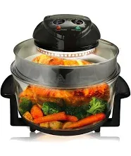 MegaChef Multi-Cooker 9Q. 1400W Electric Halogen Adjustable Thermostat Black