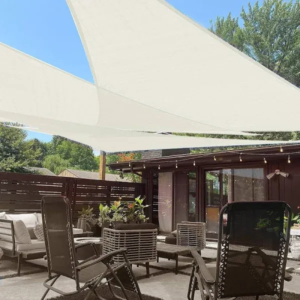 LOVE STORY Triangle Sun Shade Sail Canopy UV Block Awning for Outdoor Patio Garden Backyard