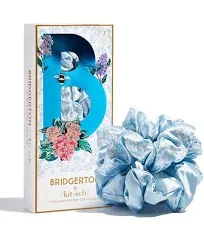 Bridgerton x Kitsch Satin Pillow Scrunchies - Toile De Blue