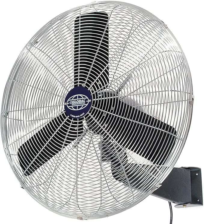 Global Industrial 30 inch 3 Speed Aluminum Industrial Wall Mount Oscillating Fan