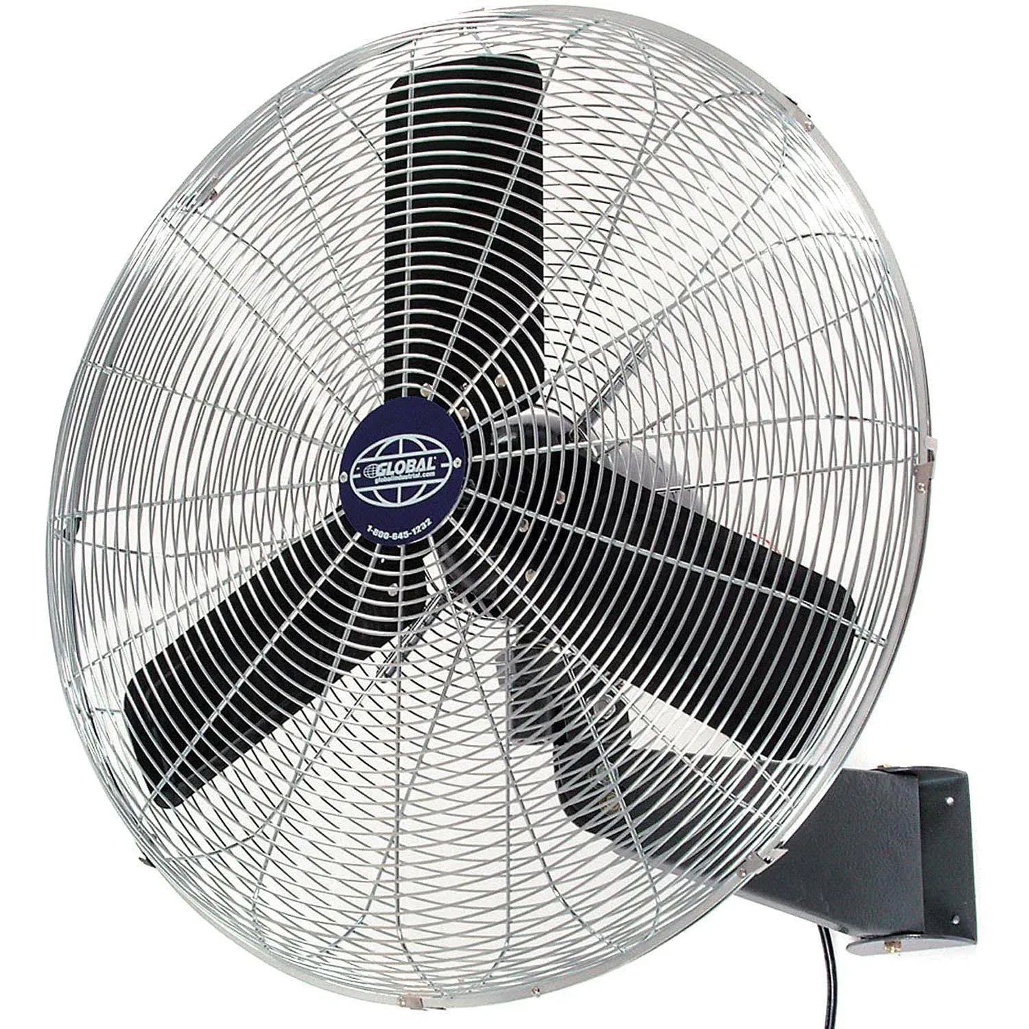 Global Industrial 30 inch 3 Speed Aluminum Industrial Wall Mount Oscillating Fan