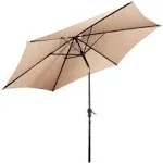 10FT Patio Umbrella,Porta<wbr/>ble Market Umbrella with Tilt Adjustment &amp; Crank,Beige