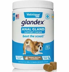 Glandex Soft Chews for Dogs, Peanut Butter, 60 ct