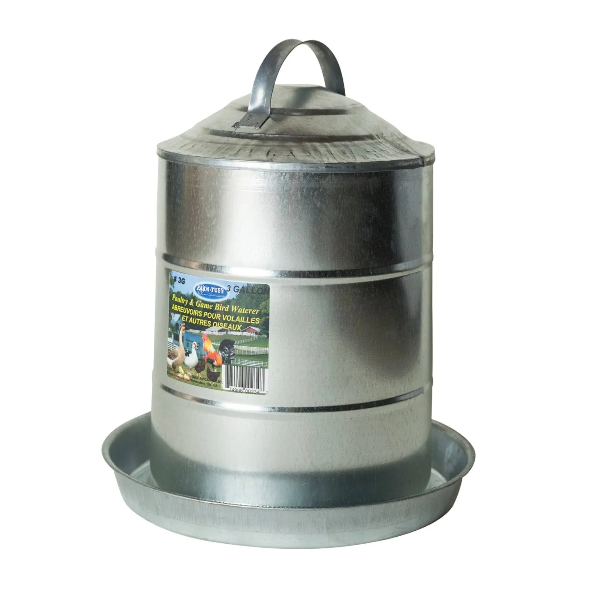 Farm-Tuff 3 gal. Galvanized Poultry Fountain 3G