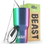 Reusable Stainless Steel Double Insulated Coffee Tumbler - 40oz / Rainbow