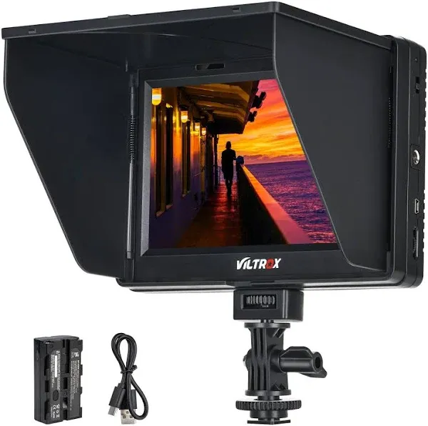 VILTROX DC-70 II 7 inch Camera Video Monitor 4K Camera Field Monitor Kit with HDMI AV Input/Output for Canon Nikon Sony DSLR Camera