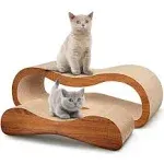 2 in 1 Cat Scratcher Cardboard Lounge Bed, Cat Scratching Post Large