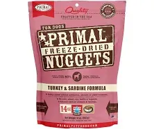 Primal Freeze-Dried Nuggets Turkey & Sardine Formula for Dogs