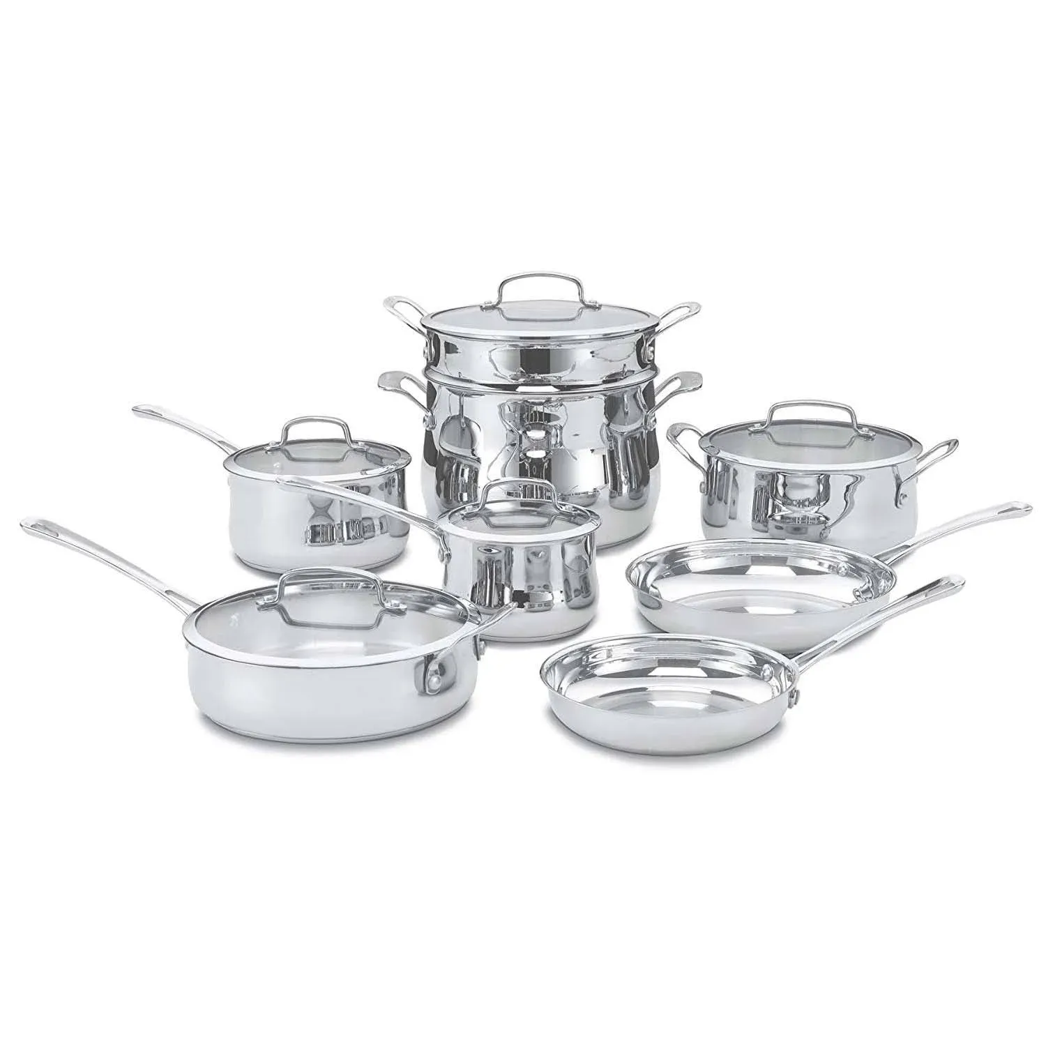 Cuisinart 13 Piece Contour Stainless Steel Cookware Set 44-13