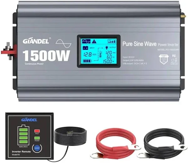 GIANDEL Pure Sine Wave Power Inverter 1500 Watt