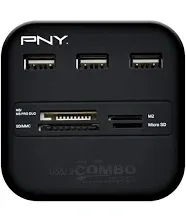 PNY Multi-Slot USB &amp; Flash Card Reader (P-UBSDRDR21K-<wbr/>RF) NEW Factory Sealed