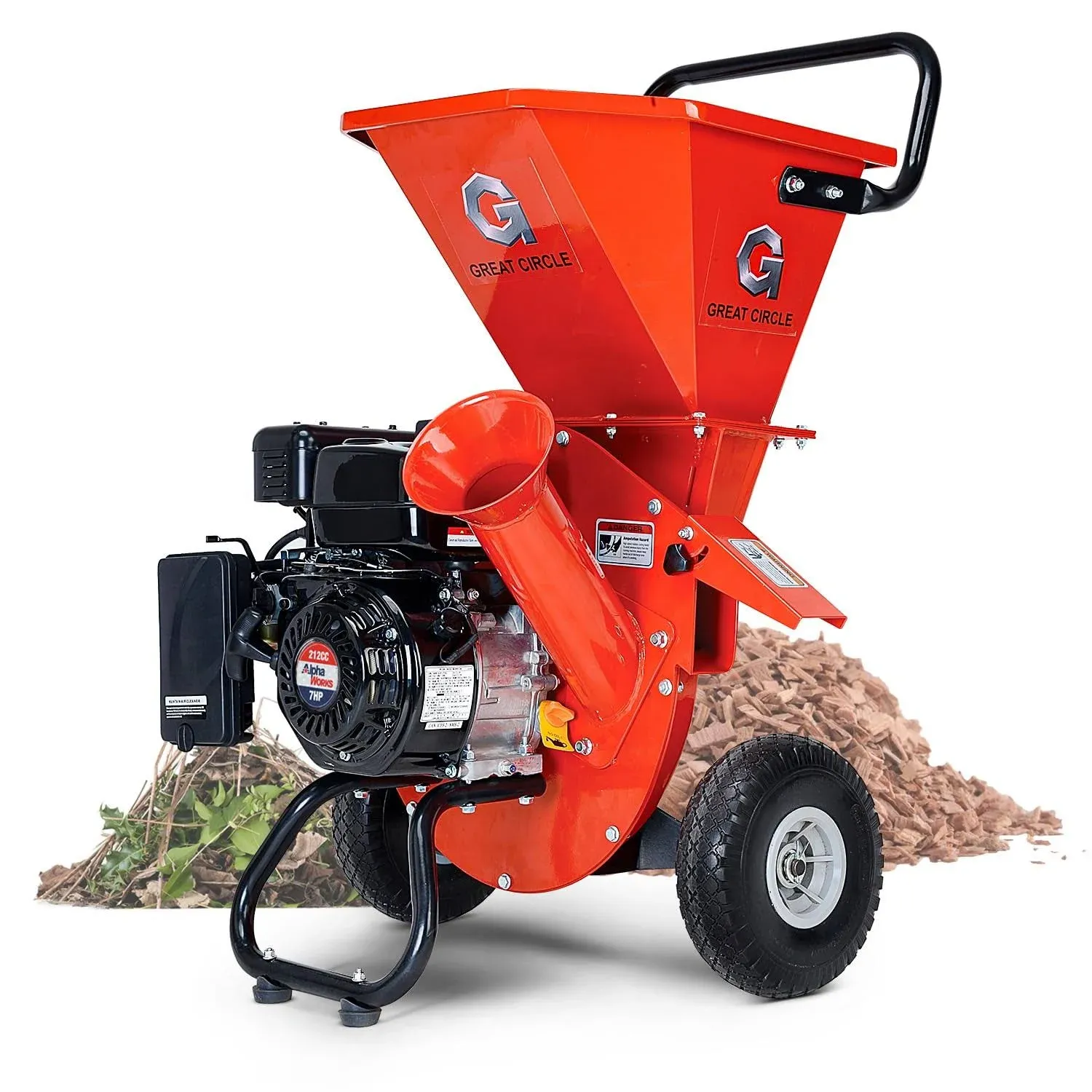 GreatCircleUSA Wood Chipper Shredder Mulcher Heavy Duty 212cc Gas ...