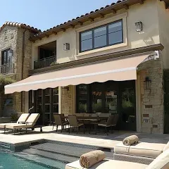 Veikous Retractable Patio Awning Sun Shade Cover