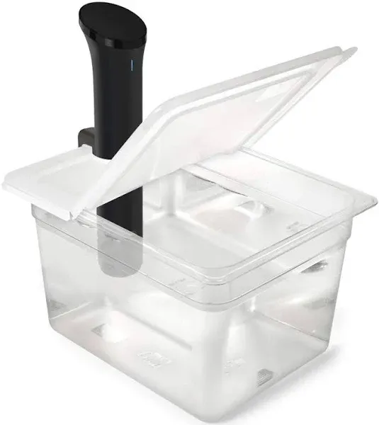 Everie Sous Vide Container 12 Quart with Collapsible Hinged Lid for ChefSteps