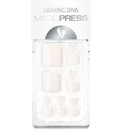 Dashing Diva Magic Press Pedicure - Paradise Pink | Pedicure Press On Nails |...