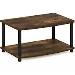 Furinno Turn-N-Tube No Tools 2-Tier Elevated TV Stand, Amber Pine/Blac