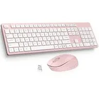 Wireless Keyboard and Mouse Combo Full-Sized Ergonomic Computer Keyboard 2.4G...