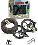 Mocha Harmony Clothesline Outdoor Heavy Duty Kit - 150 Feet Galvanized Wire P...