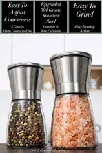 Home EC Premium Stainless Steel Sea Salt and Pepper Grinder Set