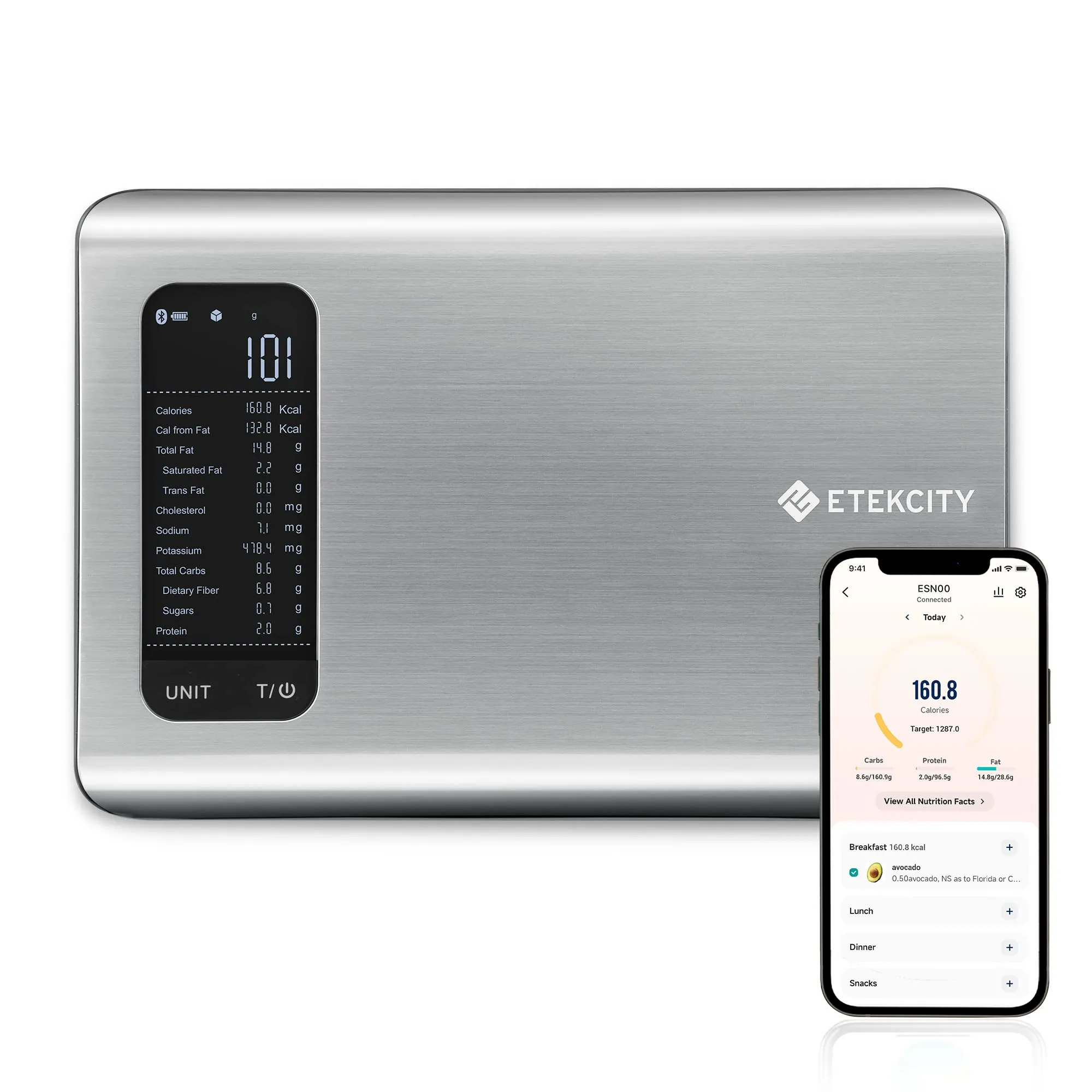 Etekcity Smart Nutrition Scale - Silver-Tone