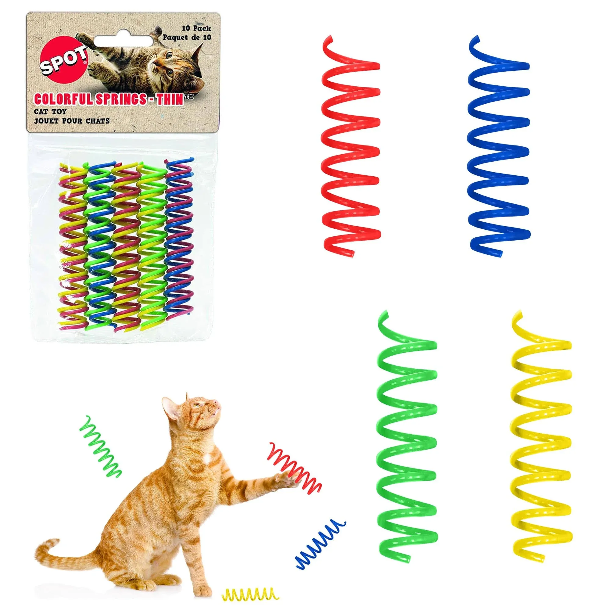 Spot Colorful Springs Thin 10 Pack Cat Toy