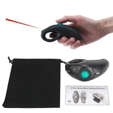 New USB Wireless PC Laptop Finger Handheld Trackball Mouse Mice w/ Laser Pointer