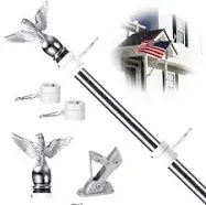 Flag Win 6FT Flag Pole Kit for House with Holder Bracket Upgrade Stainless St...