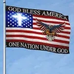 Nation Under God Jesus Flag God Bless America Flag 3x5 Ft Outdoor Eagle Ameri...