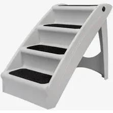 CozyUp Folding Dog Stairs - Pet Steps For Indoor/Outdoor<wbr/>, Folding 20&#034; Steps Grey