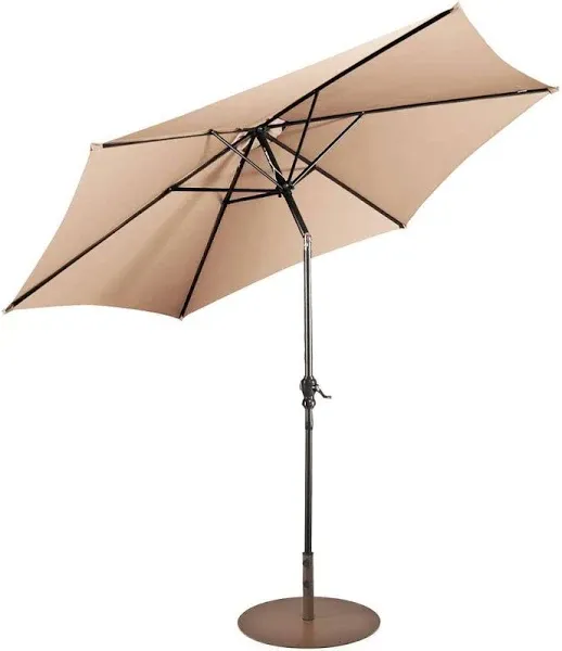 Outdoor Umbrella 10ft Patio Umbrella, Market Umbrella Picnic Umbrella with Crank & Strong Steel Ribs, Table Umbrellas for Outside Patio, Deck, Beach, Backyard(Burgundy)