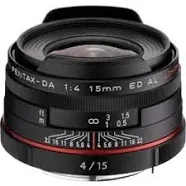 Pentax HD DA 15mm f/4 ED AL Limited Lens