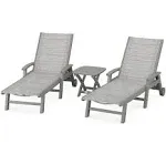 POLYWOOD® Coastal 3-Piece Wheeled Chaise Set