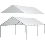 DWALE 10 x 20 ft Carport,Replacement Canopy Cover Garage Top Tent White