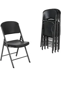 80187 Commercial Grade Folding Chair, 4 Pack, Black