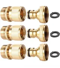 Maofa Garden Hose Quick Connect 3/4 inch GHT Brass Easy Connect Fitting