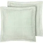 Ticking Stripe Green European Sham Pair