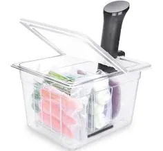 Sous Vide Container 12 Qt with Collapsible Hinged Lid and Rack