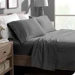 Grey Full XL Ivy Union Microfiber Sheet Set - Breathable - Deep Pocket