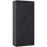 Black 72 in. H Metal Garage Storage Cabinet