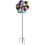 Evergreen Oversized Multicolor Solar Lighted Gala Wind Spinner