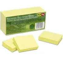 REDI-TAG CORPORATION 25700 100% Recycled Notes, 1 1/2 x 2, Yellow, 12 100-Sheet Pads/Pack