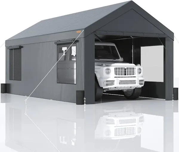 VEVOR Carport Heavy Duty Car Canopy Portable Garage with Roll-up Ventilated Windows