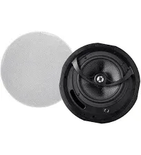 Monoprice 2-Way Carbon Fiber In-Wall Speakers 8 Inch (Pair) 12 WATTS 13683 - New