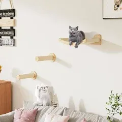 DWVO Cat Wall Shelves and Perches for Wall, Solid Wood Wall Mounted Cat Furniture ...