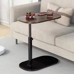 C Shaped Adjustable Height Side Table