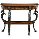 Powell Masterpiece Floral Demilune Console Table with Horse Head,