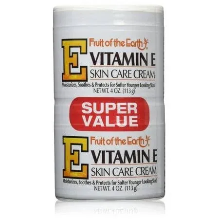 Fruit of The Earth Vitamin-E Cream 4 oz. + 4 oz. Jar (Case of 6) C13, Size: 8 ...