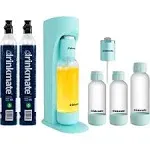 OmniFizz Party Pack Bundle, Sparkling Water and Soda Maker, Carbonates Any Drink Arctic Blue