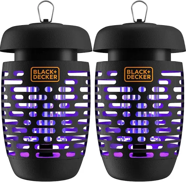 2 Pack Black+Decker Electric Bug Zapper Light Mosquito Fly Insect Pest Killer 